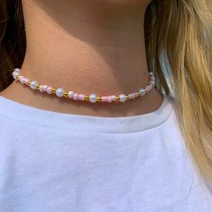 Handmade beaded choker necklace